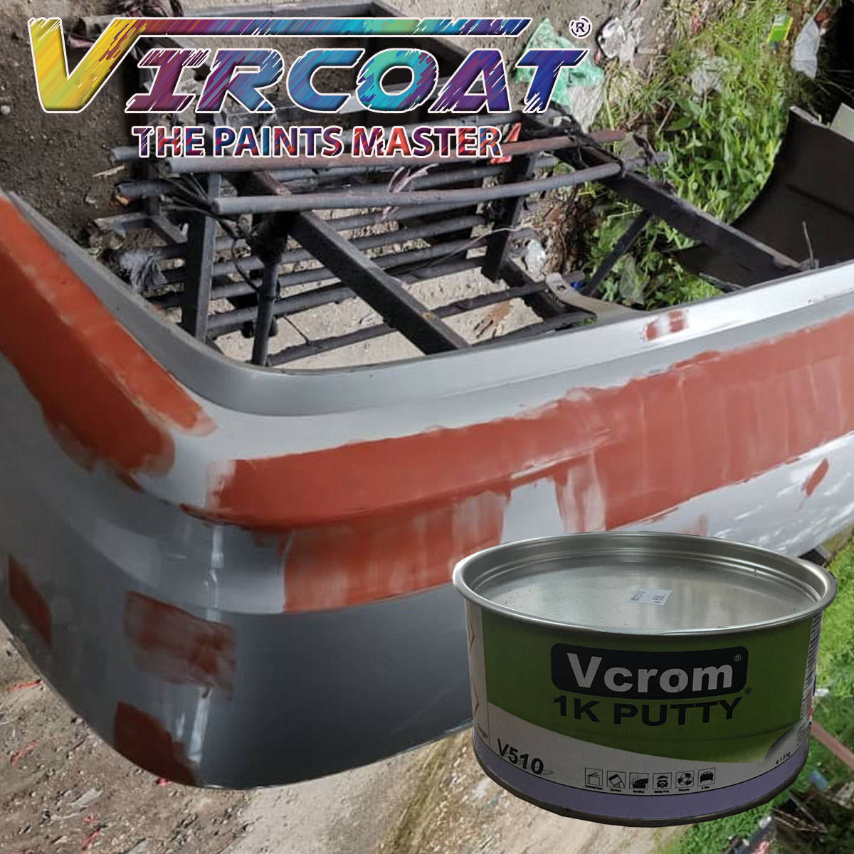 1K PUTTY, VCROM, CAR BODY FILLER, CAR BODY PUTTY, HOLE REPAIR FILLER