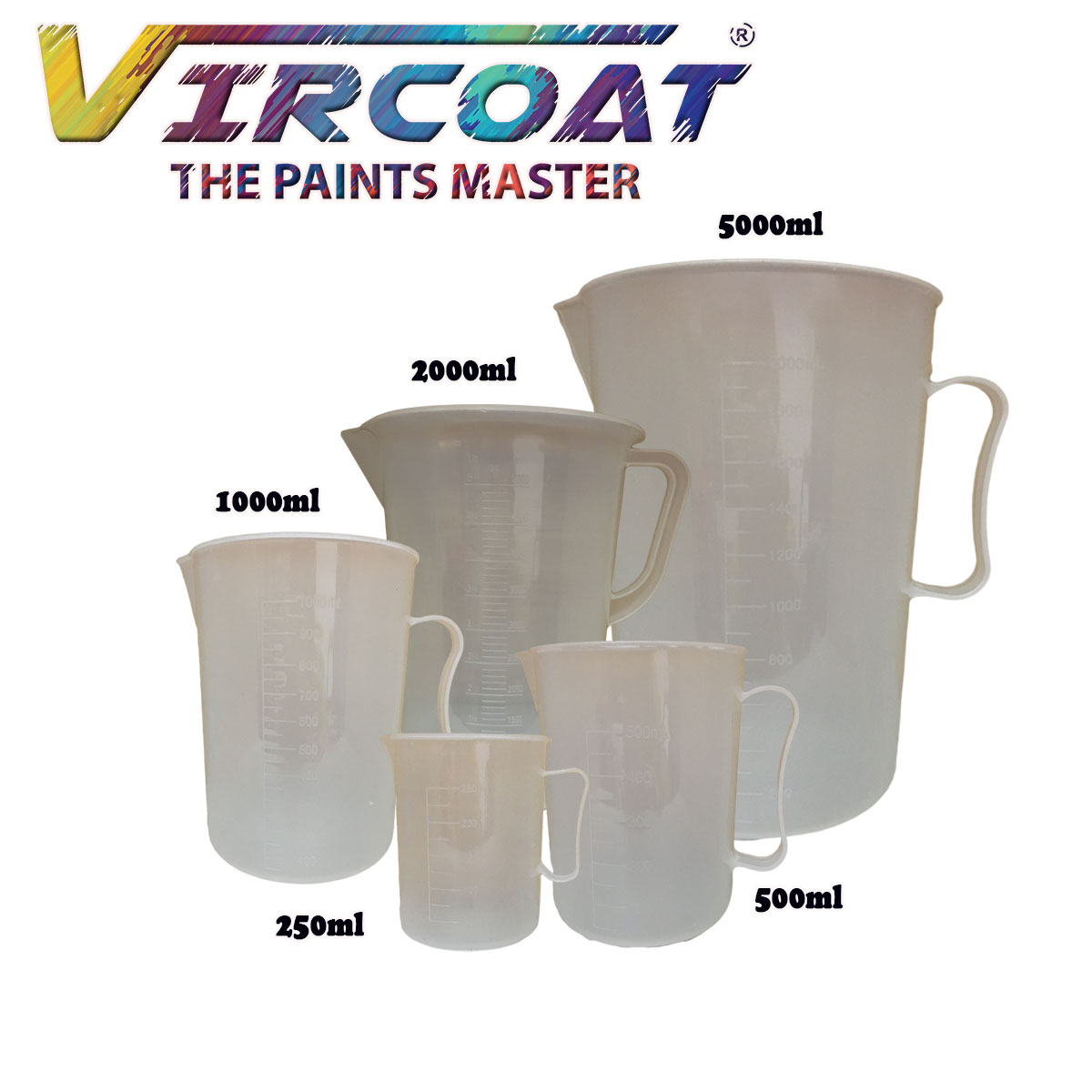 Paint Liquid Plastic Measuring Cup/ Jug With Handle