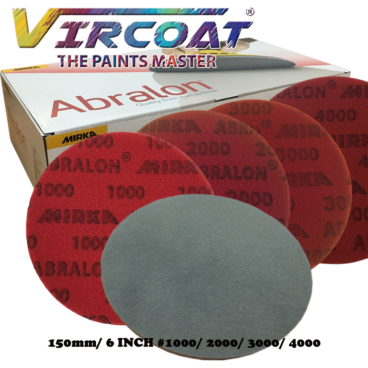 MIRKA ABRALON 6 Inch Sanding Disc Pad/ Sanding Sponge GRID 1000/ 2000