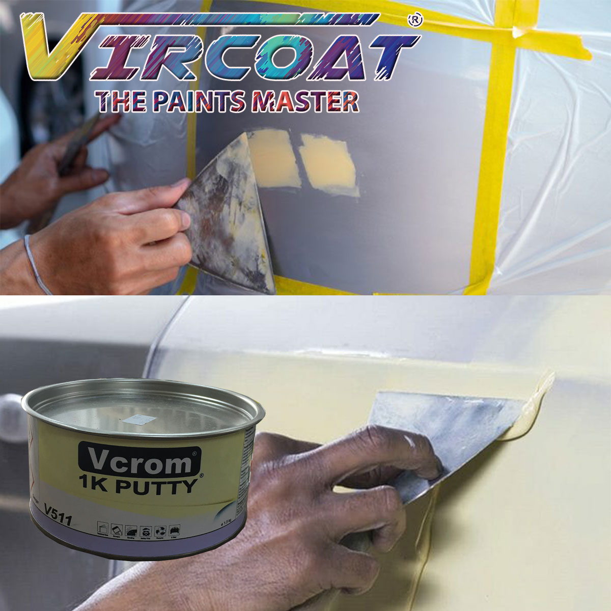 1K PUTTY, VCROM, CAR BODY FILLER, CAR BODY PUTTY, HOLE REPAIR FILLER